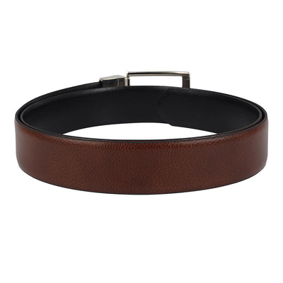 Formal Wax Leather Reversible Mens Belt - Cognac & Black