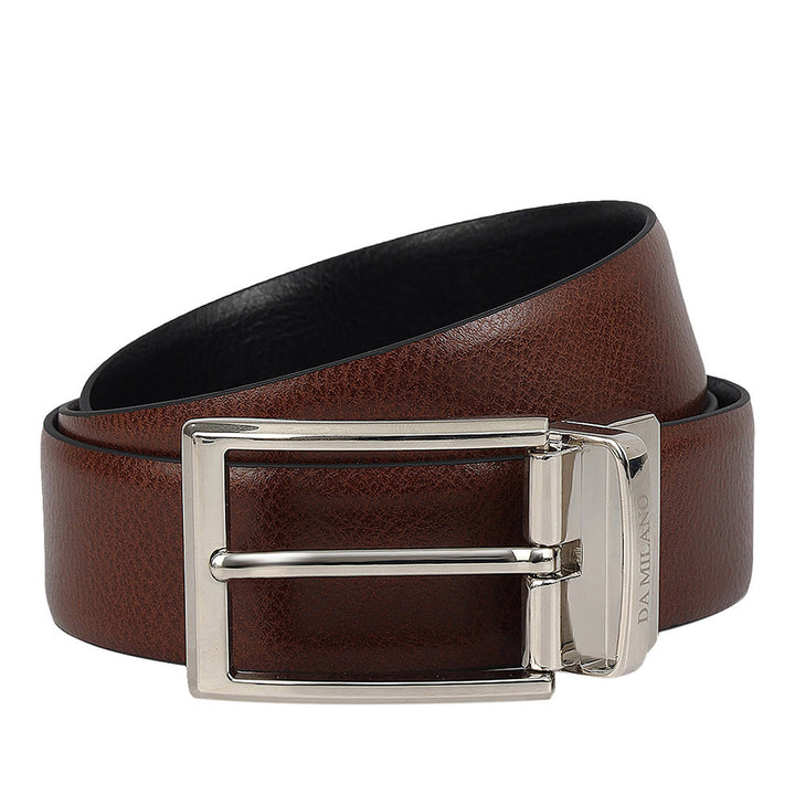Formal Wax Leather Reversible Mens Belt - Cognac & Black