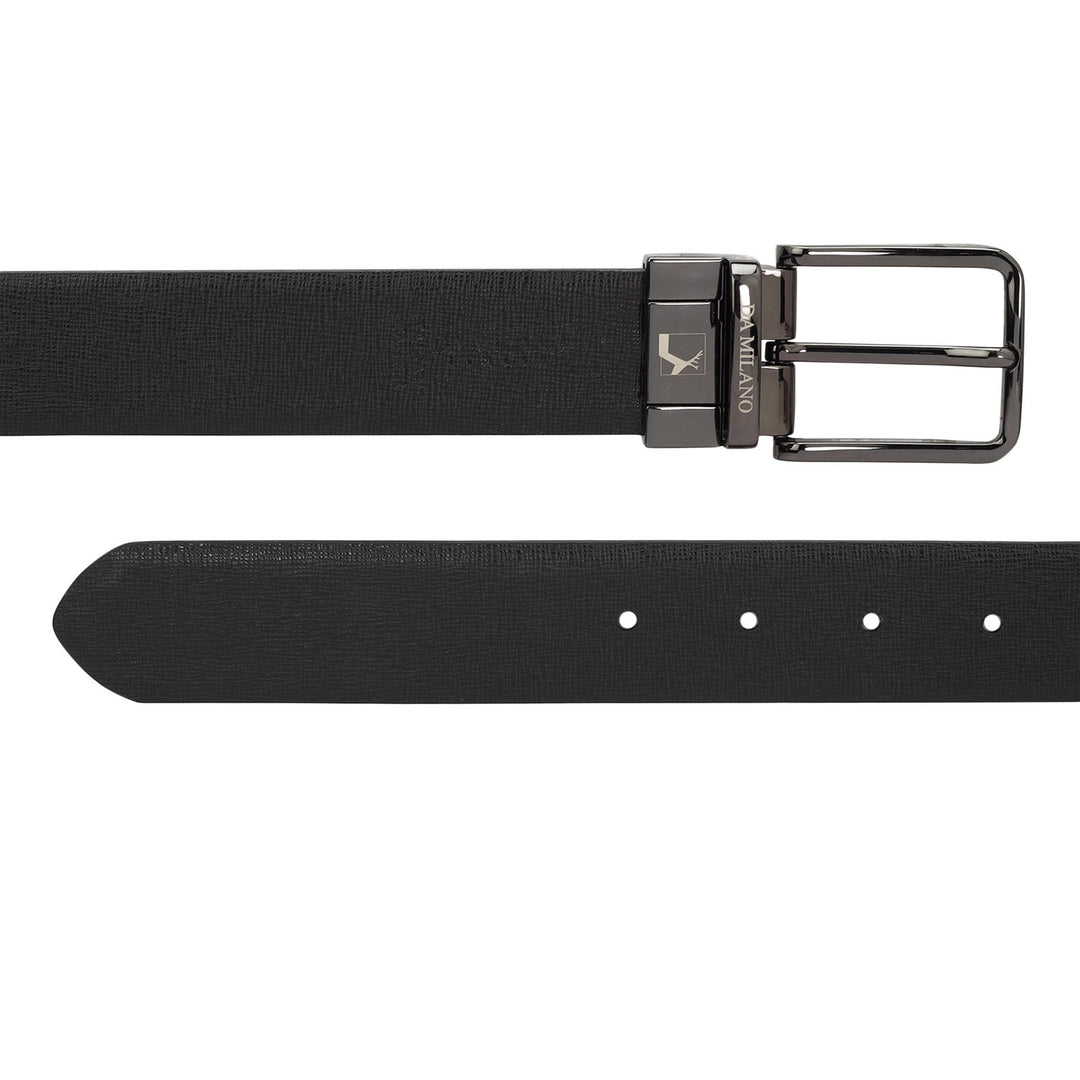 Casual Saffiano Leather Mens Belt - Black & Brown