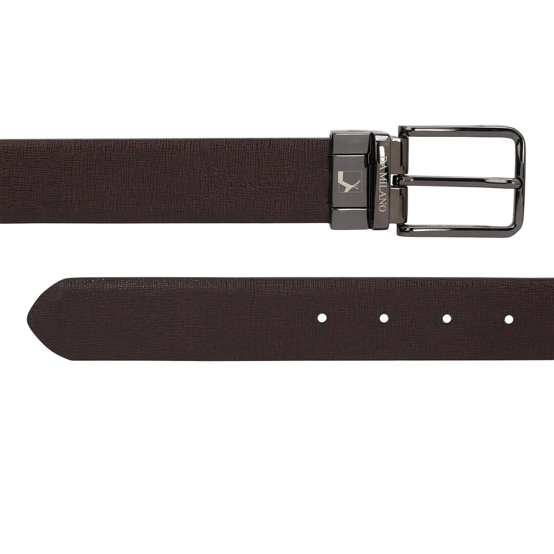 Casual Saffiano Leather Mens Belt - Black & Brown
