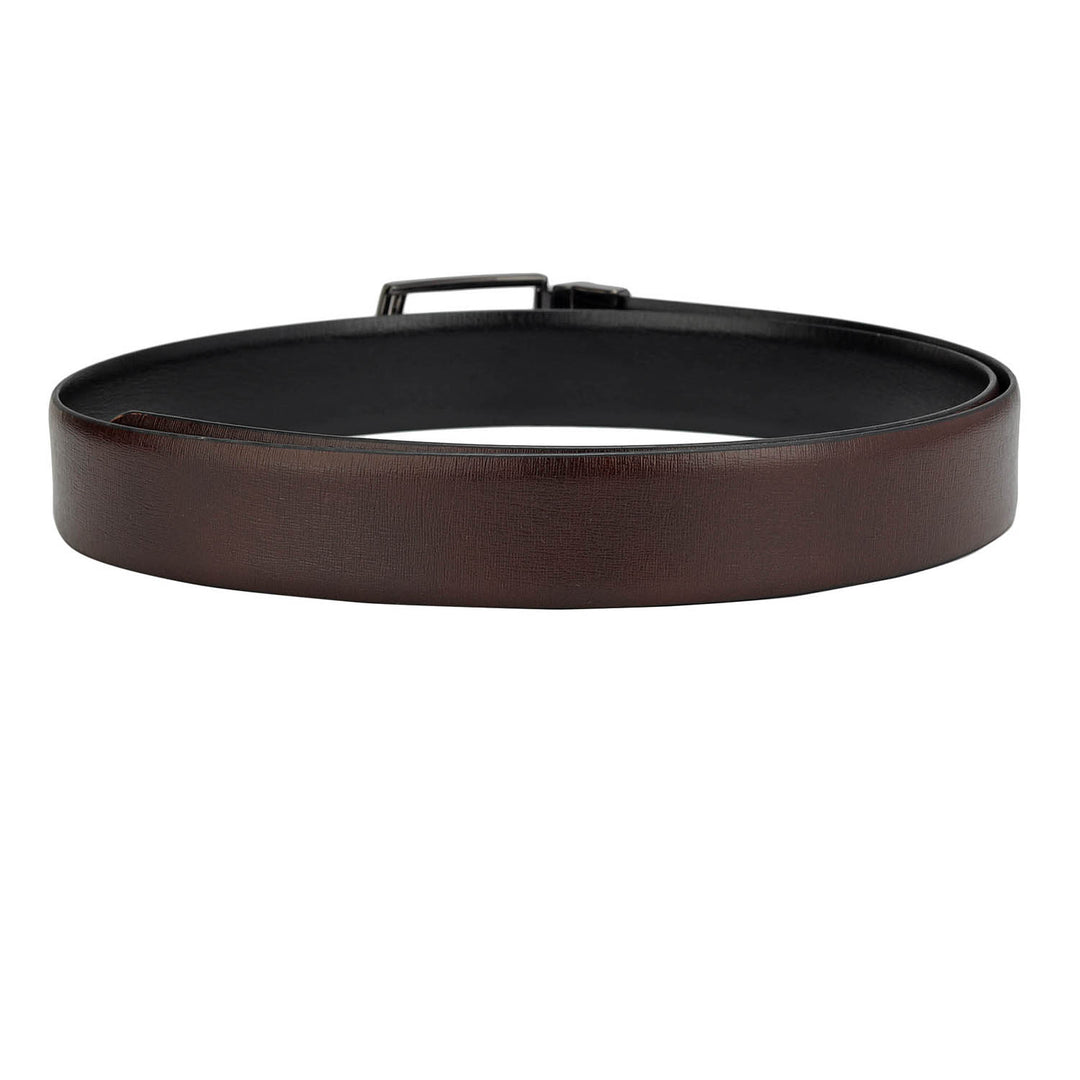 Formal Aztec Leather Mens Belt - Brown & Black