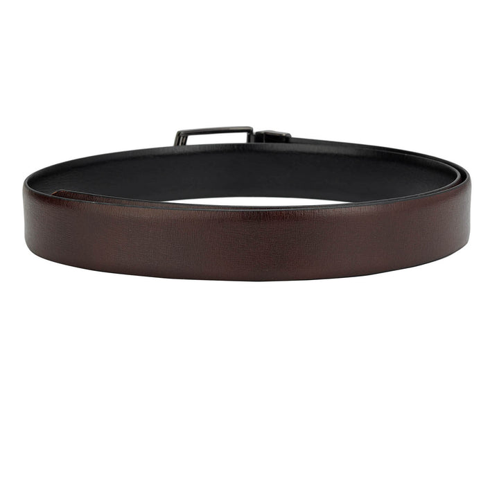 Formal Aztec Leather Mens Belt - Brown & Black