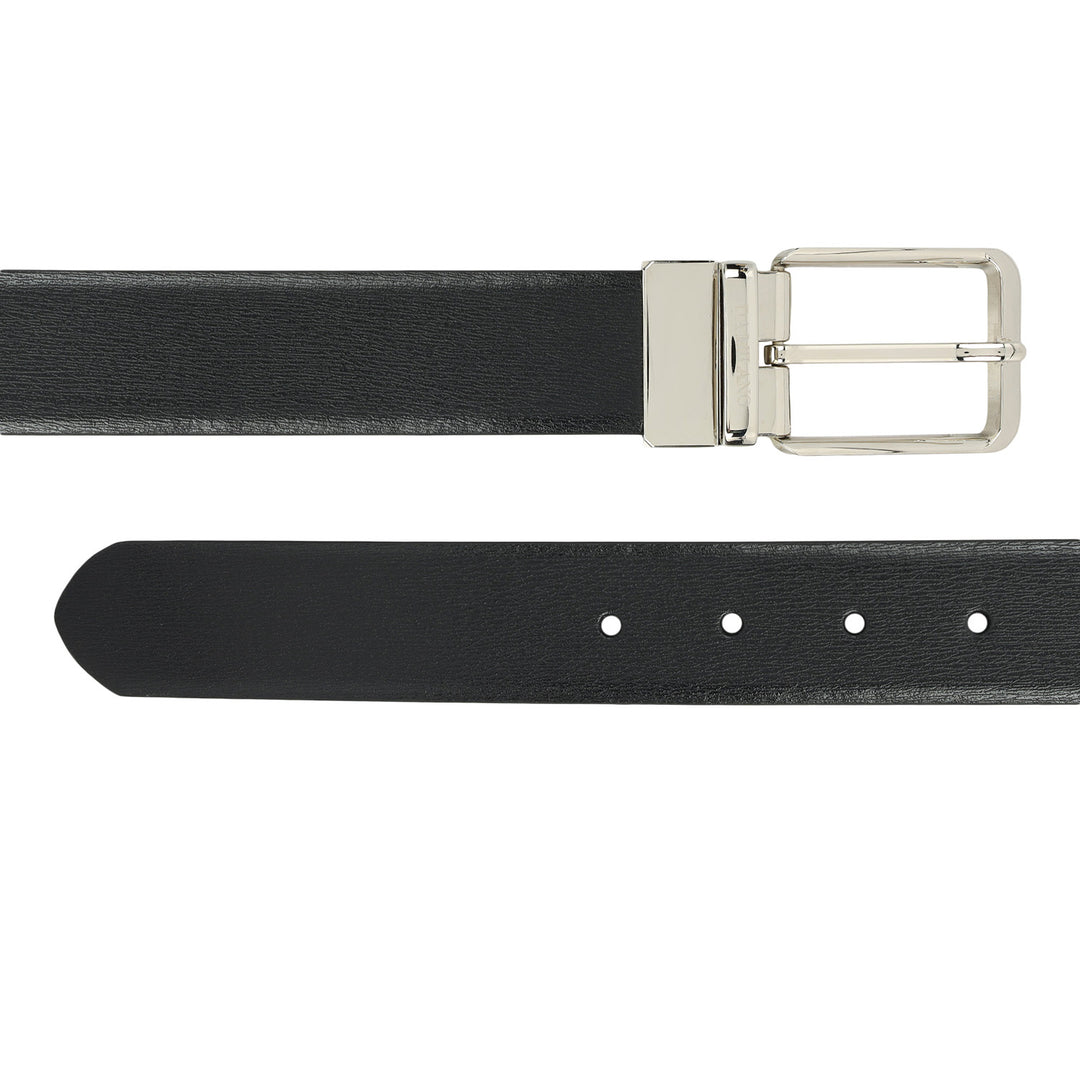 Formal Aztec Leather Mens Belt-Black & Brown