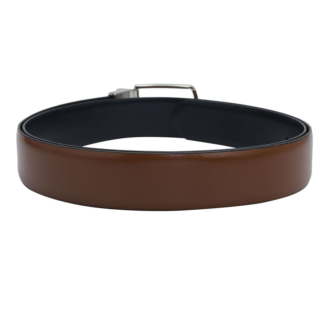 Formal Plain Leather Mens Belt - Tan & Black