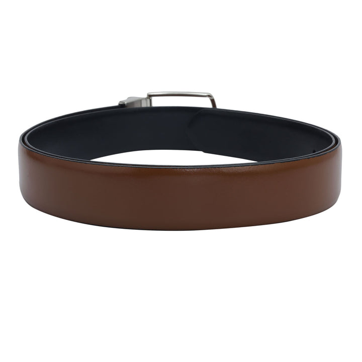 Formal Plain Leather Mens Belt - Tan & Black