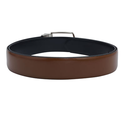 Formal Plain Leather Mens Belt - Tan & Black