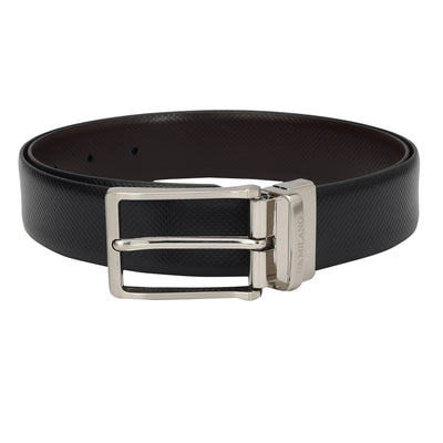 Casual Matrix Leather Mens Belt - Black & Brown