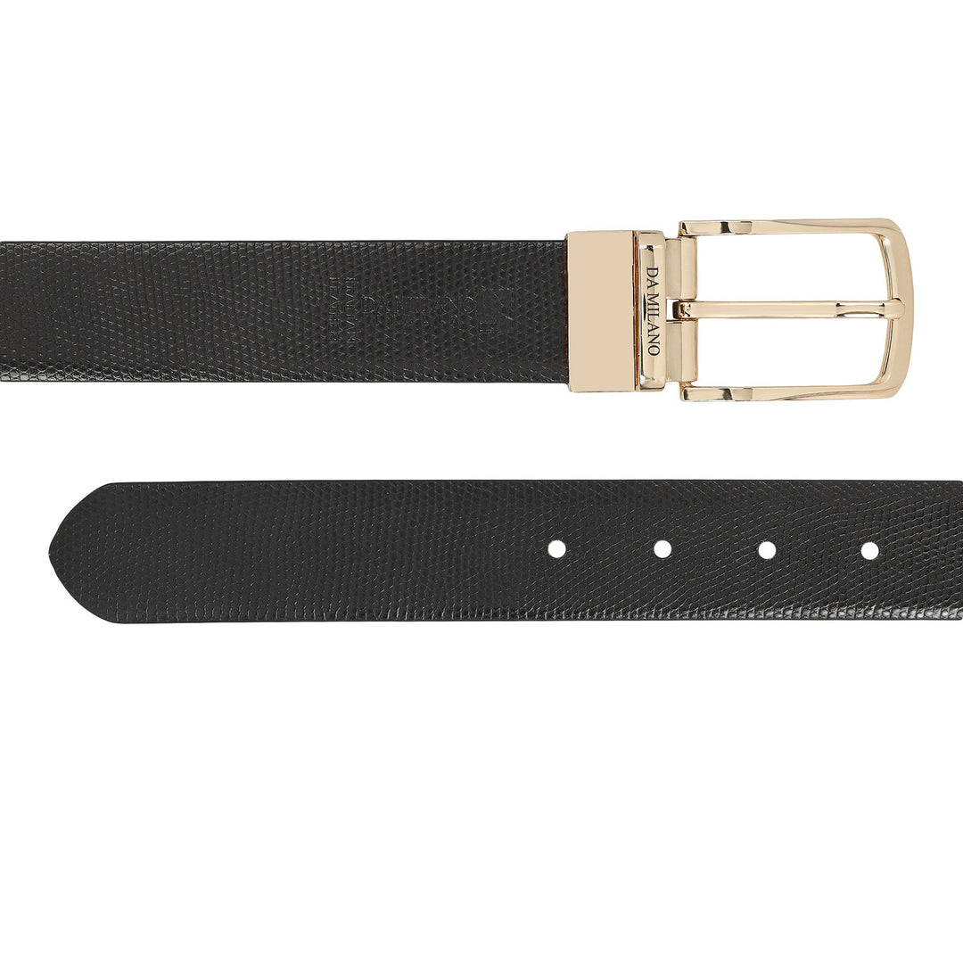 Formal Embossed Leather Mens Belt-Black & Brown