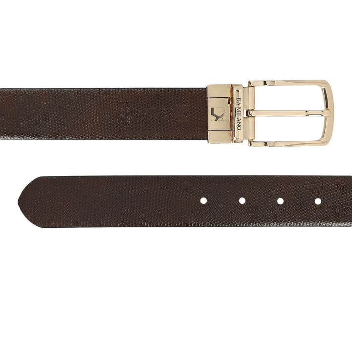 Formal Embossed Leather Mens Belt-Black & Brown