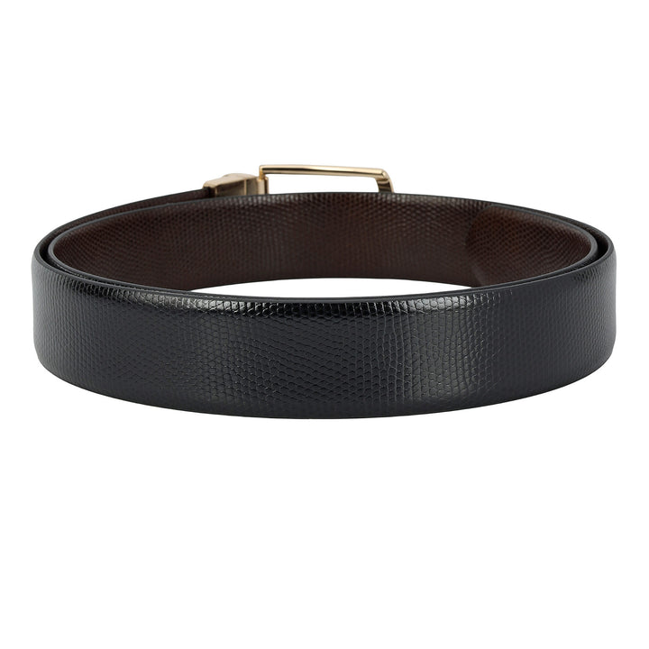 Formal Embossed Leather Mens Belt-Black & Brown