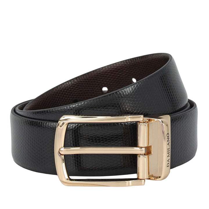 Formal Embossed Leather Mens Belt-Black & Brown