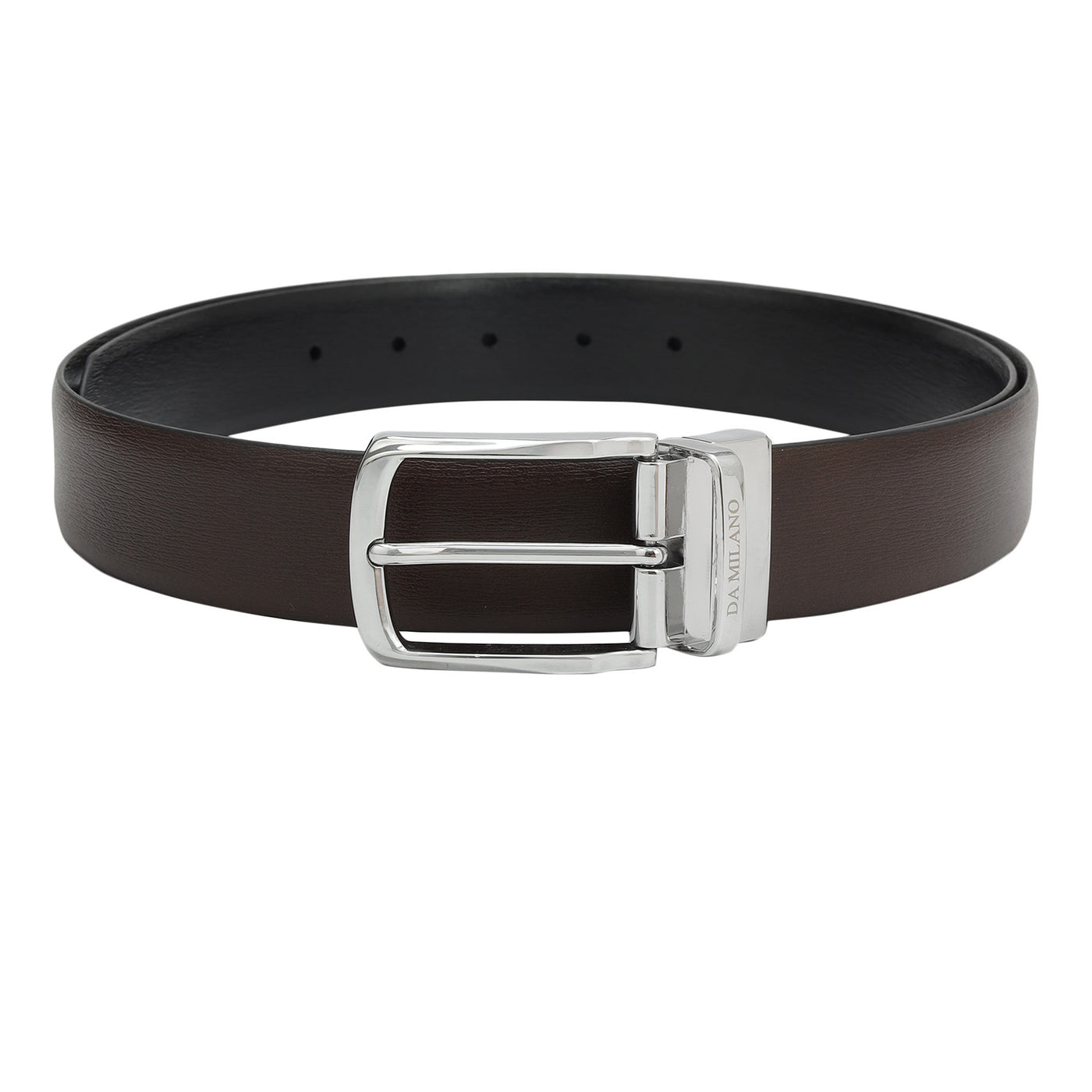 Formal Aztec Leather Mens Belt - Brown & Black