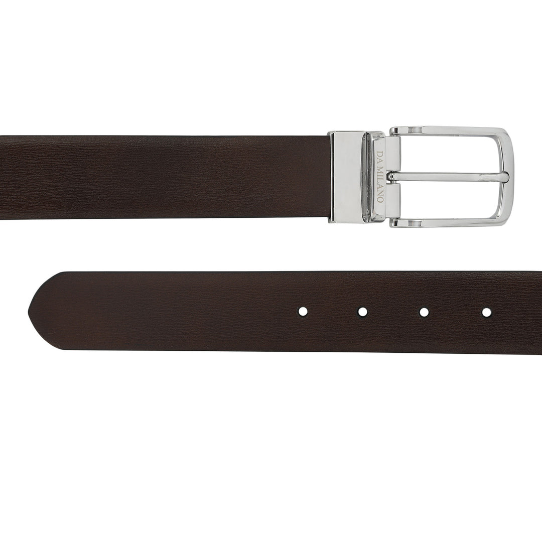 Formal Aztec Leather Mens Belt - Brown & Black