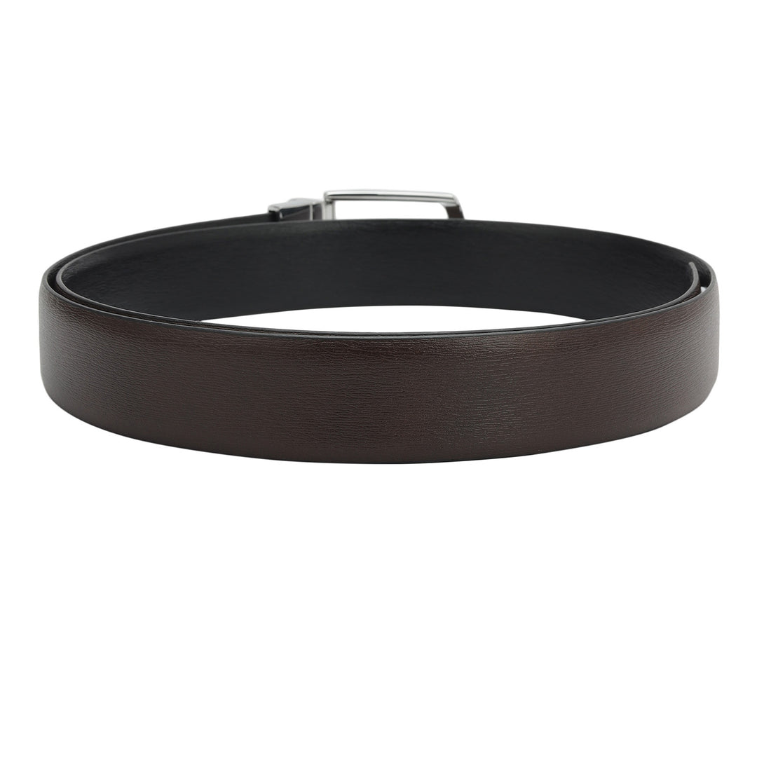 Formal Aztec Leather Mens Belt - Brown & Black