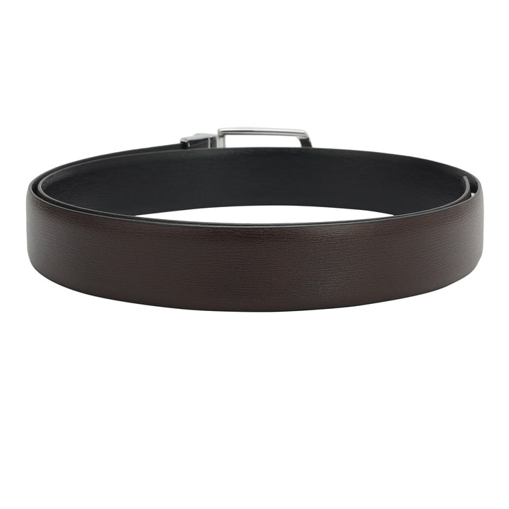 Formal Aztec Leather Mens Belt - Brown & Black