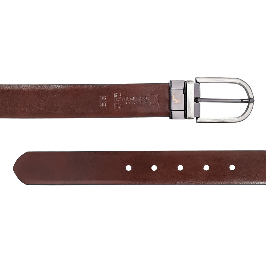 Casual Plain Leather Reversible Mens Belt - Black & Brown
