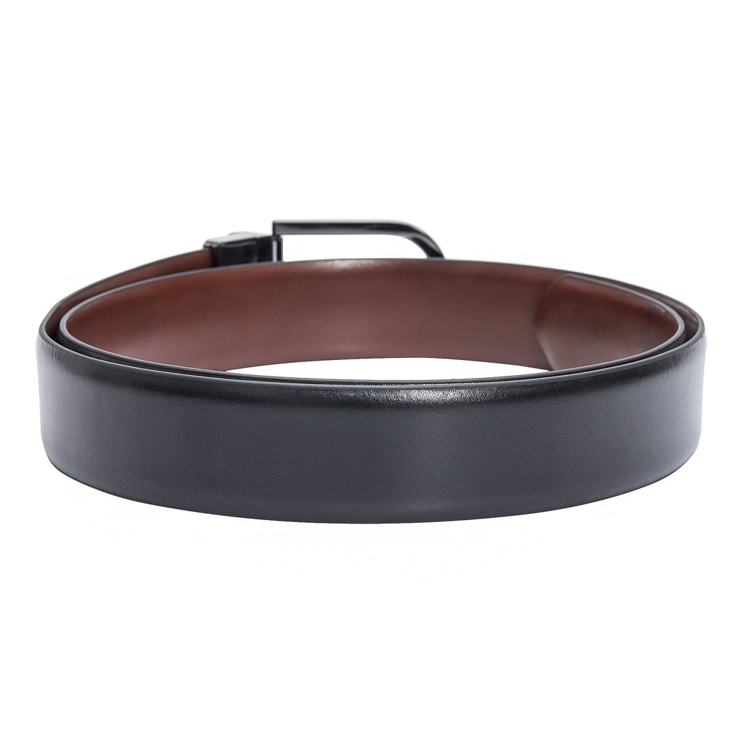 Casual Plain Leather Reversible Mens Belt - Black & Brown