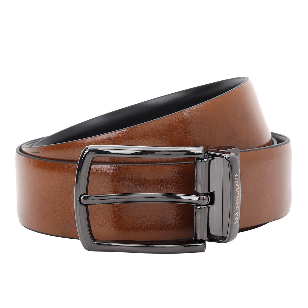 Formal Plain Leather Mens Belt-COGNAC