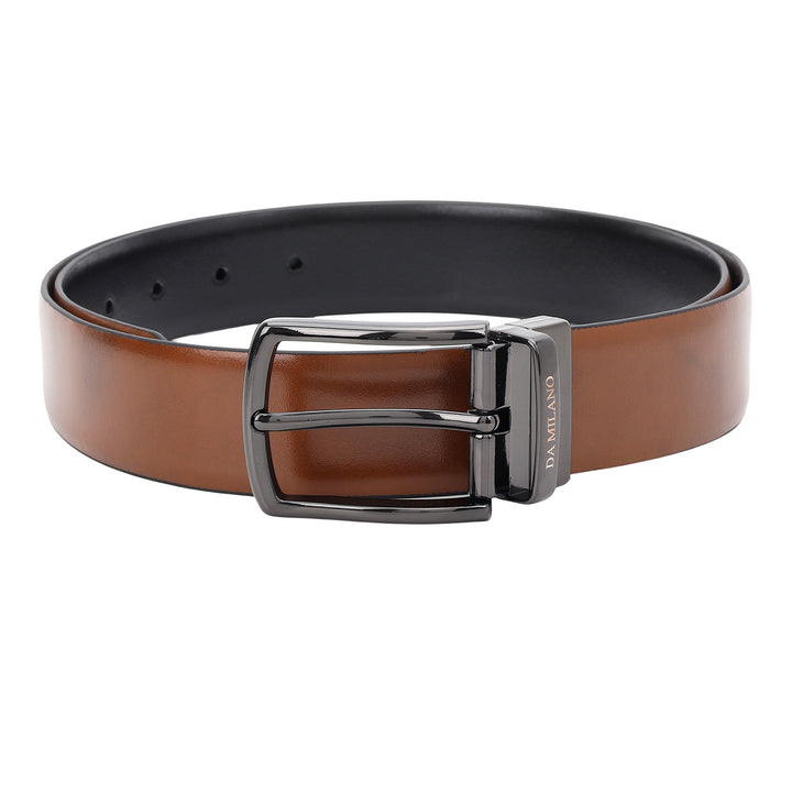 Formal Plain Leather Mens Belt-COGNAC