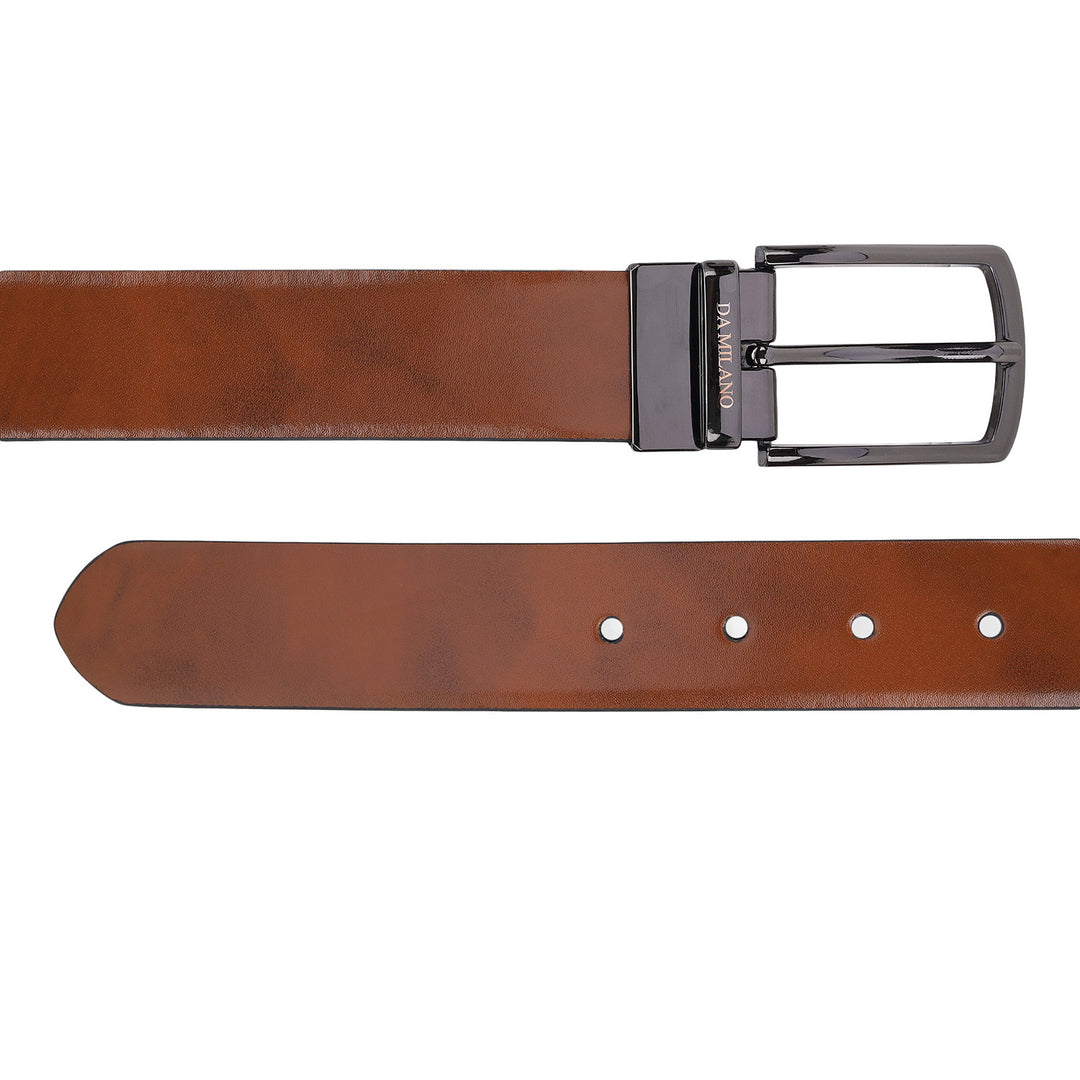 Formal Plain Leather Mens Belt-COGNAC
