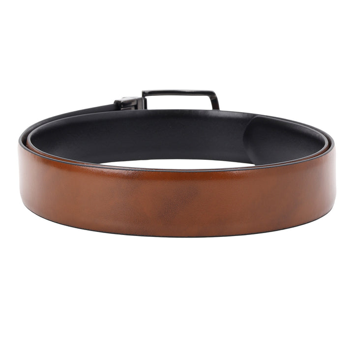 Formal Plain Leather Mens Belt-COGNAC