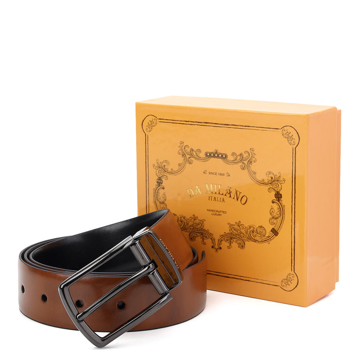 Formal Plain Leather Mens Belt-COGNAC