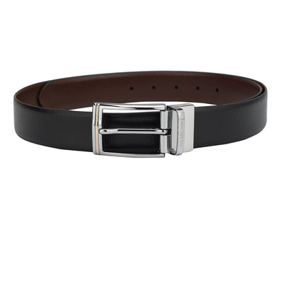 Formal Aztec Leather Mens Belt - Black & Brown