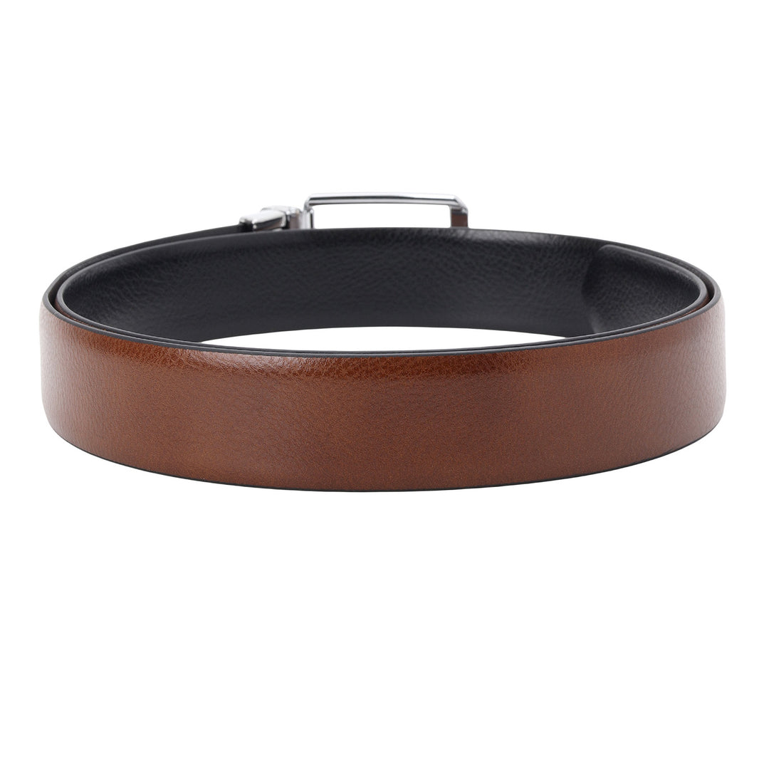 Formal Wax Leather Mens Belt-COGNAC