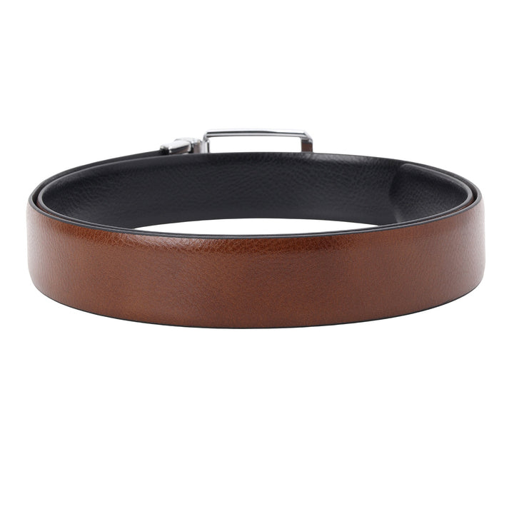 Formal Wax Leather Mens Belt-COGNAC