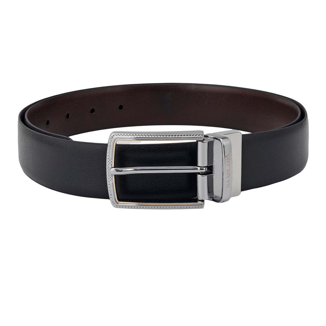 Formal Aztec Leather Mens Belt-Black & Brown