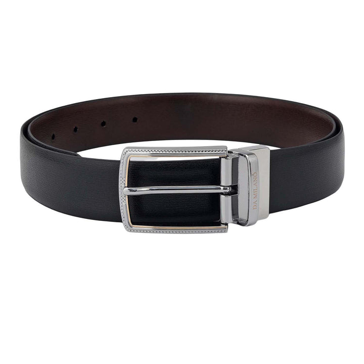 Formal Aztec Leather Mens Belt-Black & Brown