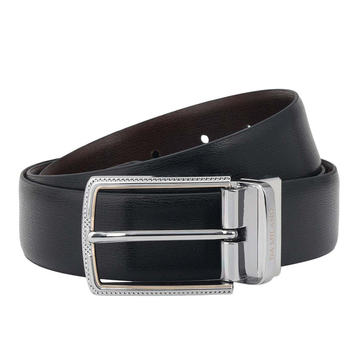 Casual Aztec Leather Mens Belt - Black & Brown
