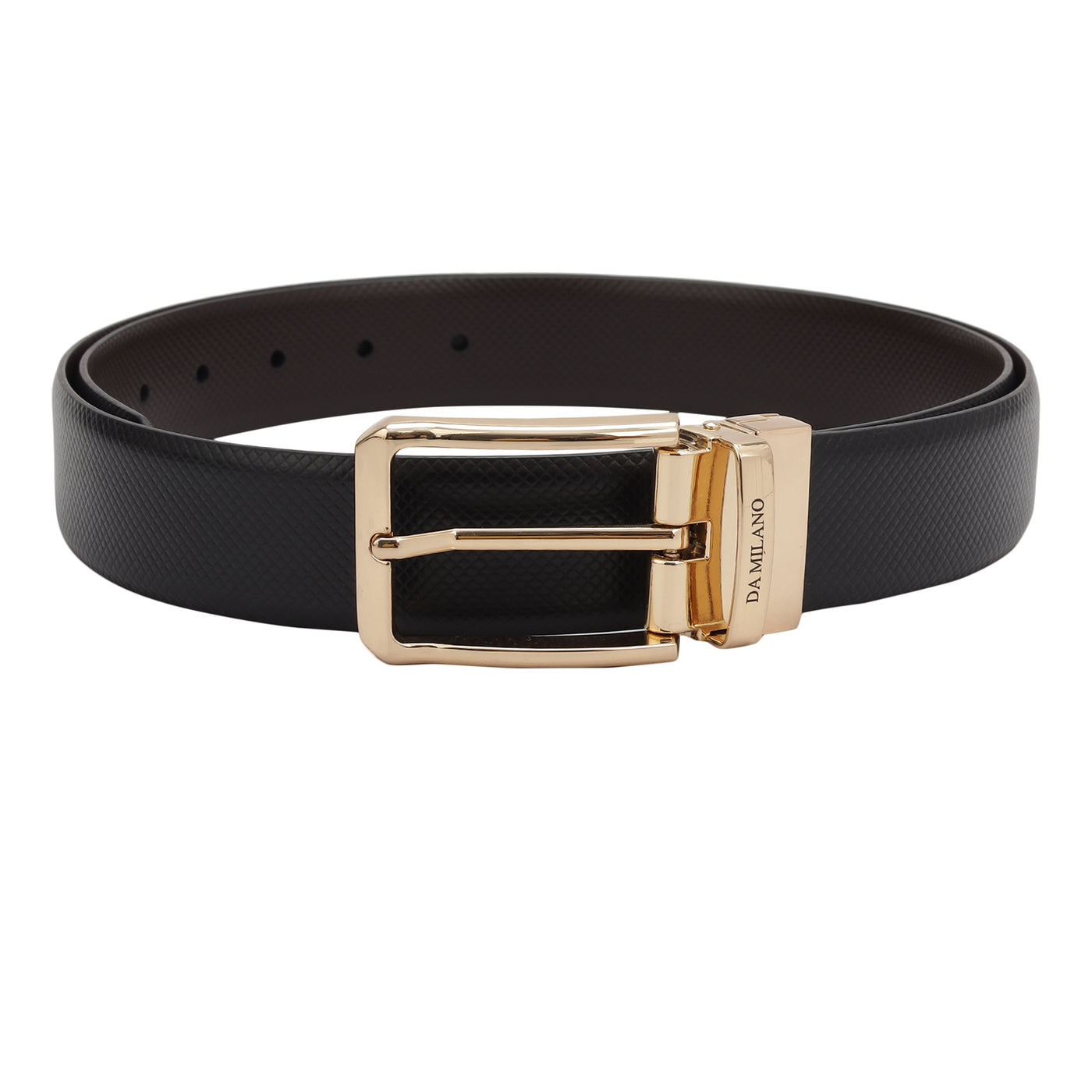 Formal Matrix Leather Mens Belt - Black & Brown