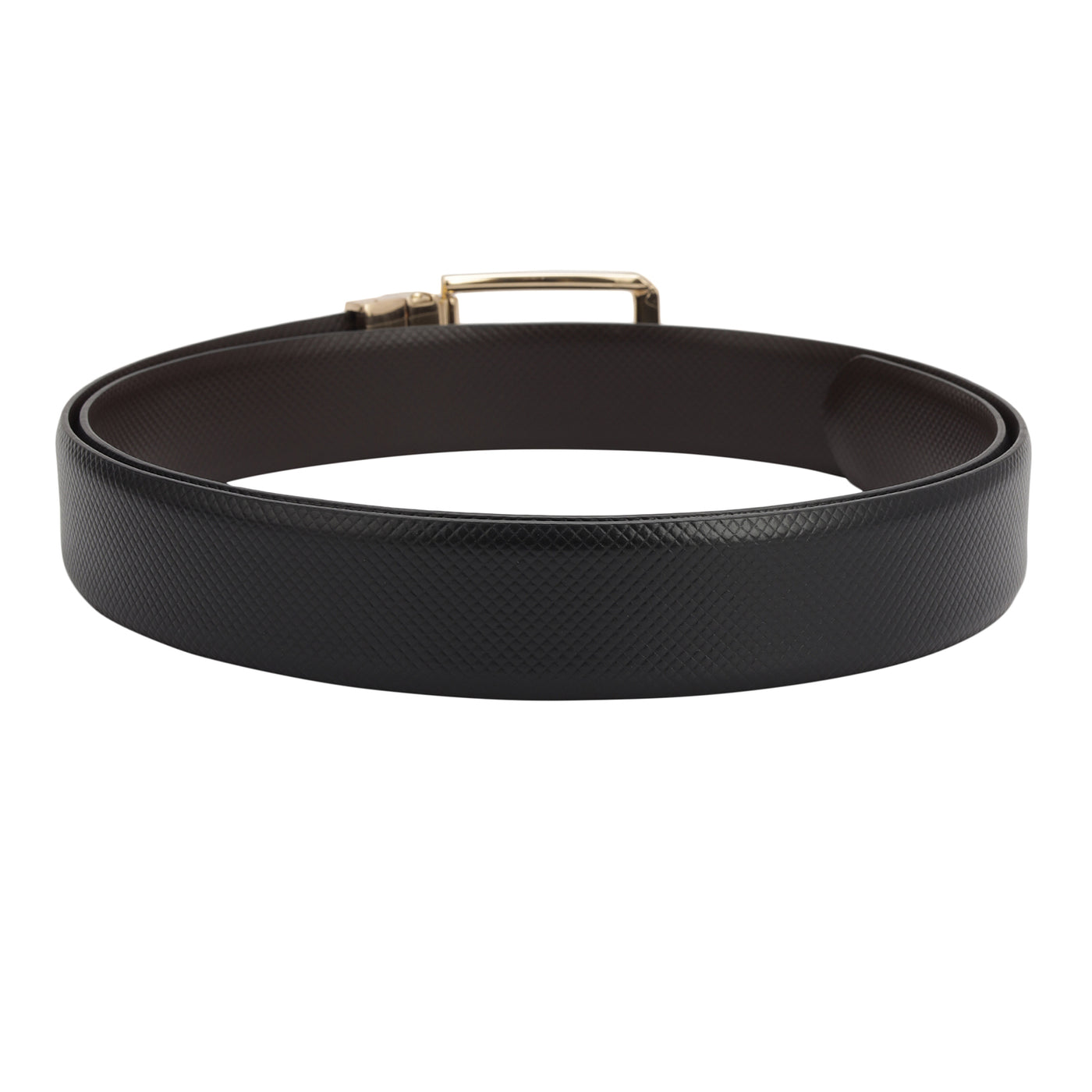 Formal Matrix Leather Mens Belt - Black & Brown