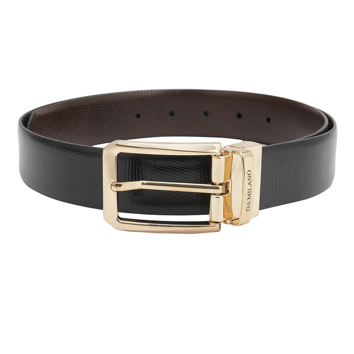 Formal Lizard Leather Mens Belt - Black & Brown