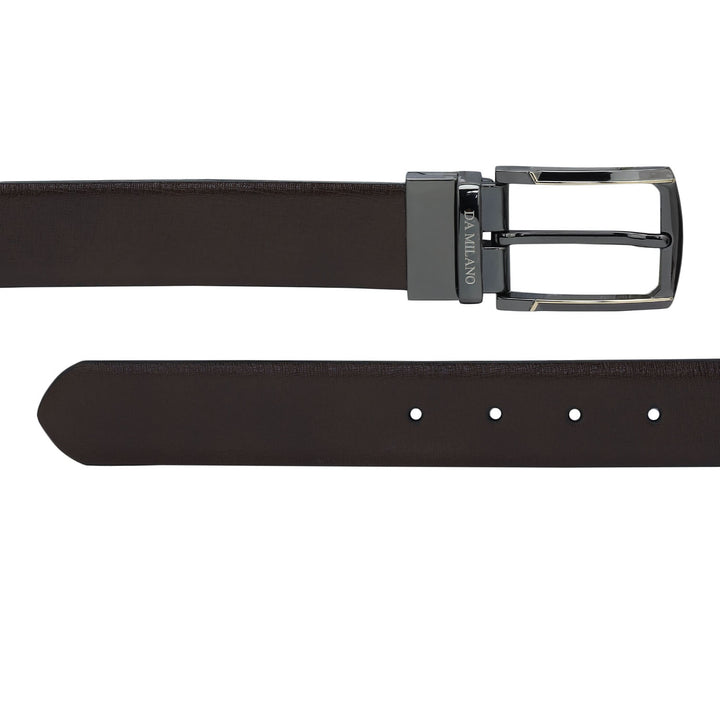 Formal Aztec Leather Mens Belt - Brown & Black