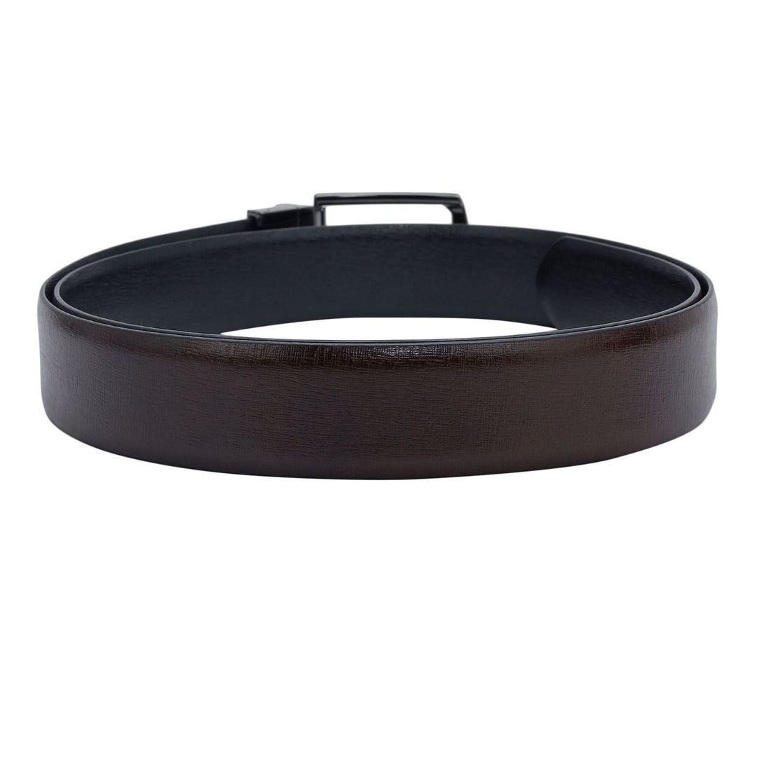 Formal Aztec Leather Mens Belt - Brown & Black