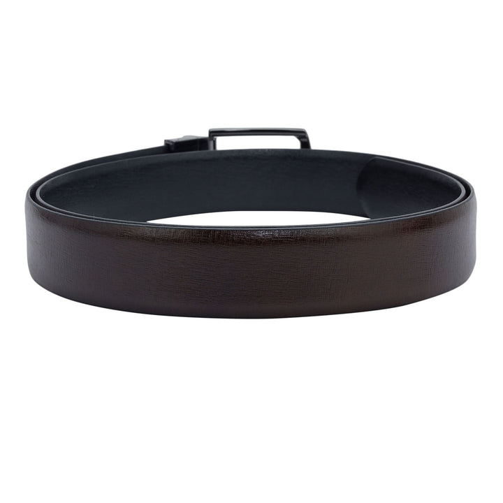 Formal Aztec Leather Mens Belt - Brown & Black