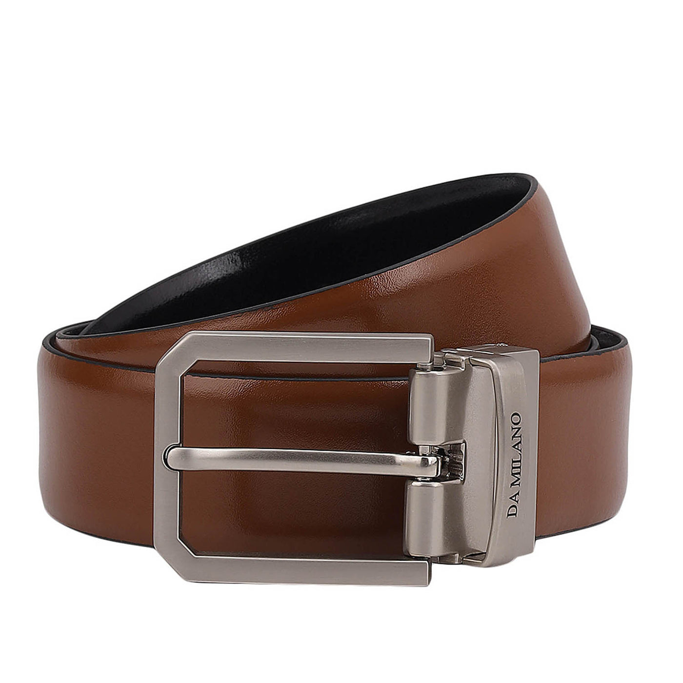 Formal Plain Leather Reversible Mens Belt - Tan & Black