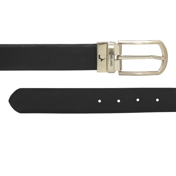 Formal Fish Leather Mens Belt - Black & Cognac