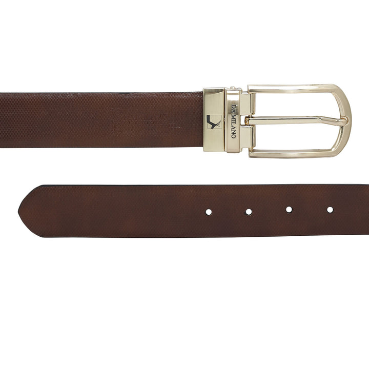 Formal Fish Leather Mens Belt - Black & Cognac