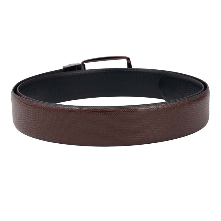 Formal Embossed Leather Reversible Mens Belt - Brown & Black