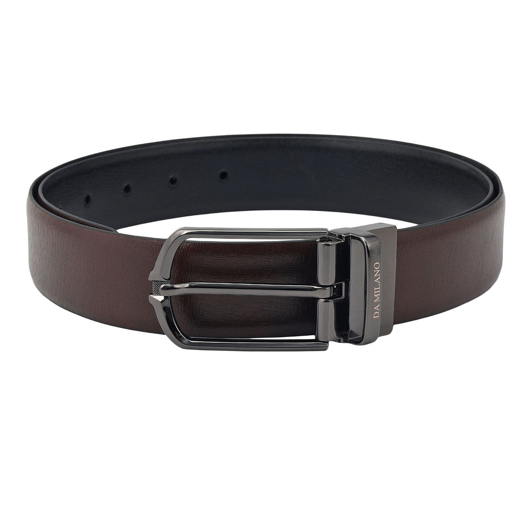Formal Aztec Leather Mens Belt-Brown & Black