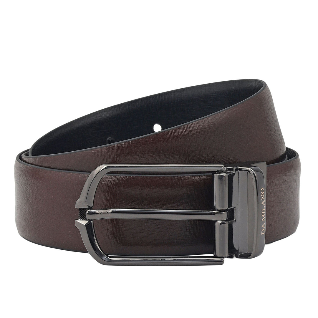 Casual Aztec Leather Mens Belt - Brown & Black