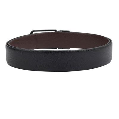 Casual Saffiano Leather Mens Belt - Black & Brown