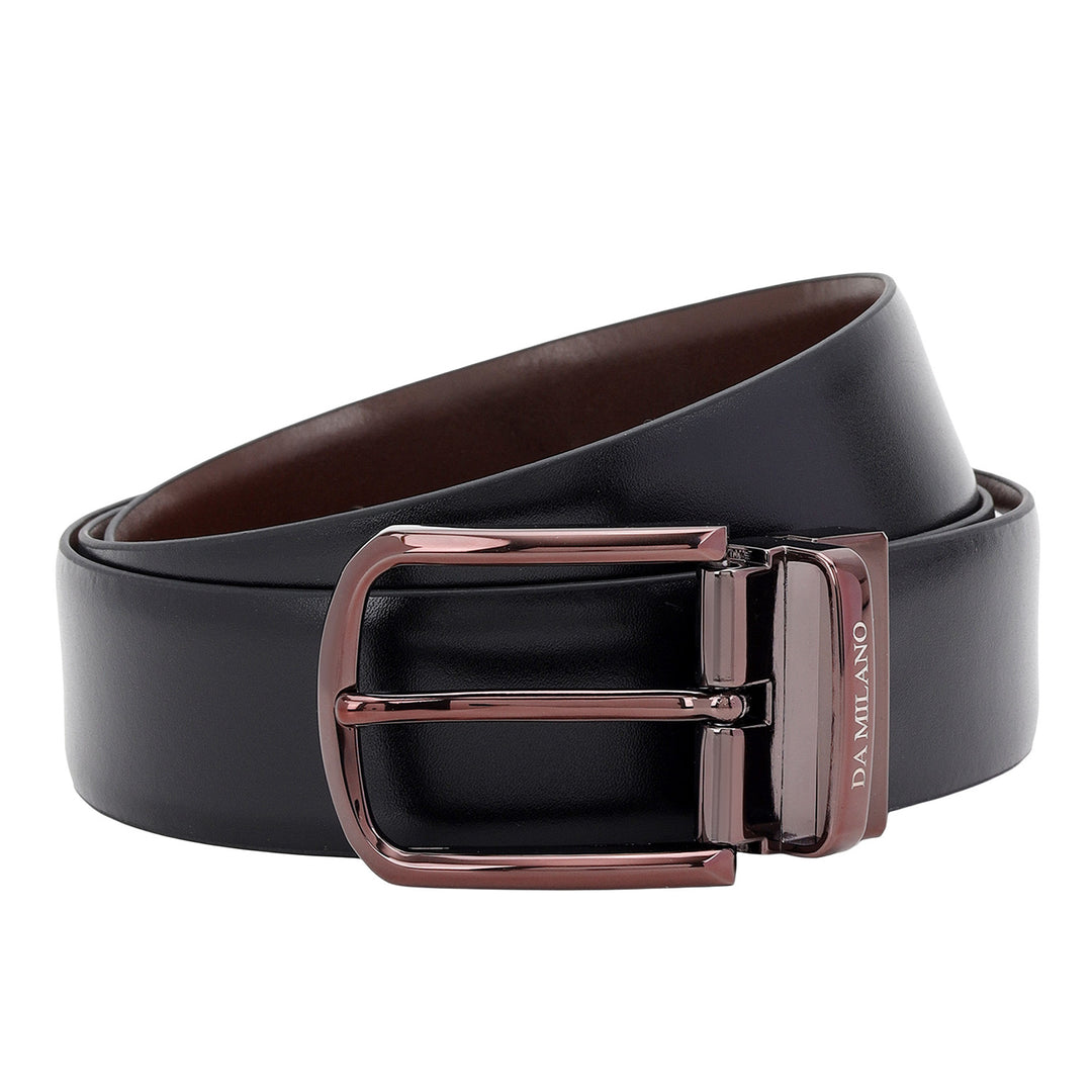 Formal Plain Leather Mens Belt-BLACK