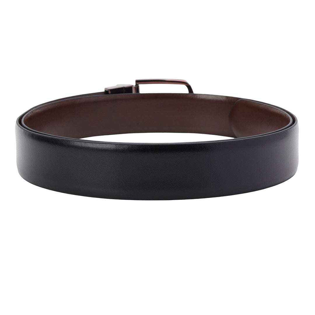 Formal Plain Leather Mens Belt-BLACK