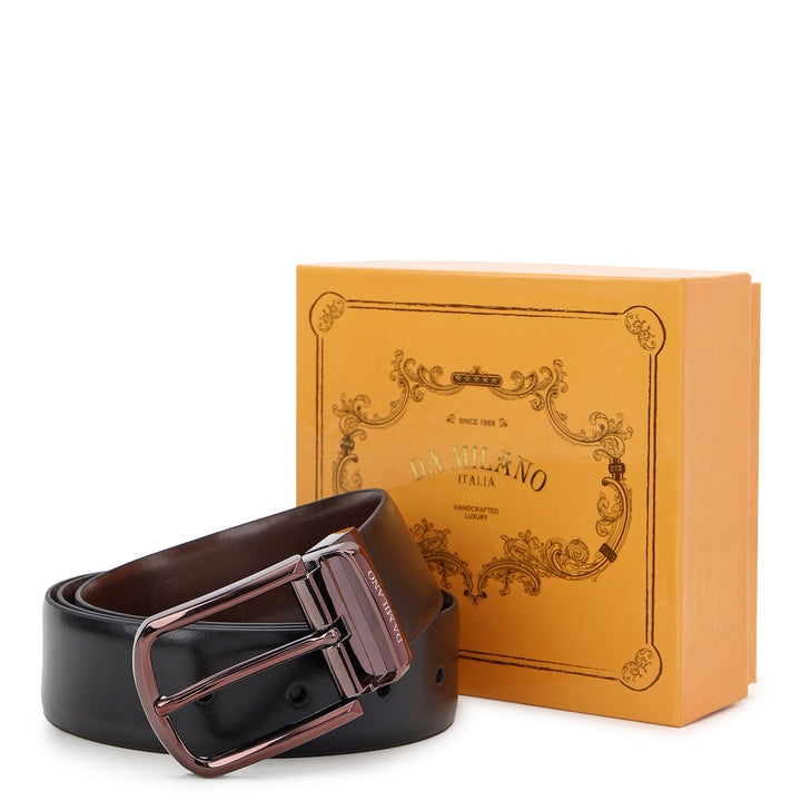 Formal Plain Leather Mens Belt-BLACK