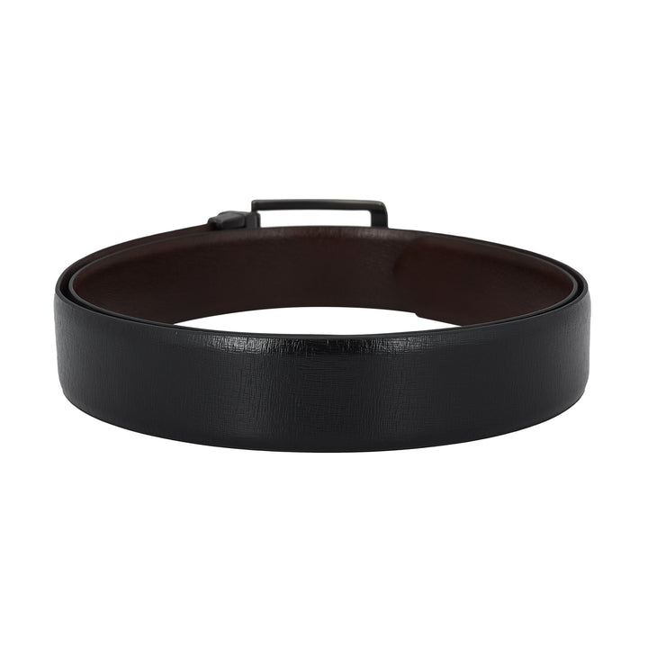 Formal Aztec Leather Mens Belt-Black & Brown