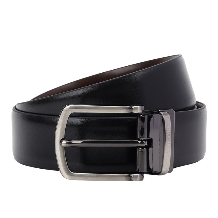Formal Plain Leather Mens Belt-BLACK